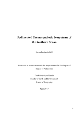 Sedimented Chemosynthetic Ecosystems of the Southern Ocean