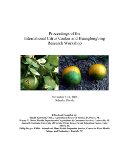 Citrus Canker and Huanglongbing Research Workshop