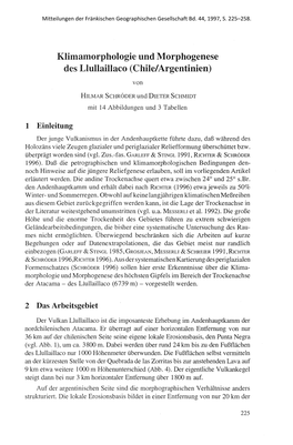 Klimamorphologie Und Morphogenese Des Llullahlaco (Chile/Argentinien)