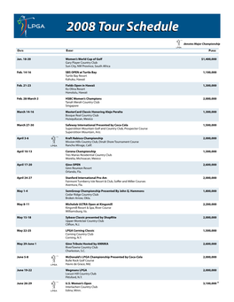 2008 Lpga Tour Schedule