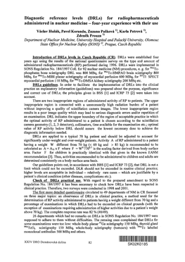 Diagnostic Reference Levels (Drls) for Radiopharmaceuticals Administered in Nuclear Medicine — Four-Year Experience with Their Use