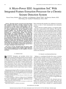 A Micro-Power EEG Acquisition Soc with Integrated Feature Extraction Processor for a Chronic Seizure Detection System