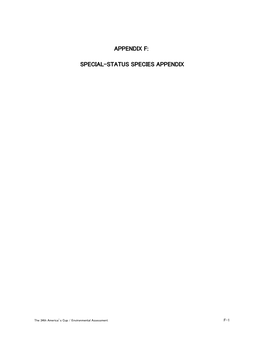 Special-Status Species Appendix