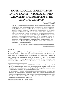 Epistemological Perspectives in Late