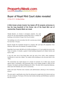 Buyer of Royal Mint Court Stake Revealed 220514