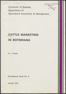 Cattle Marketing in Botswana