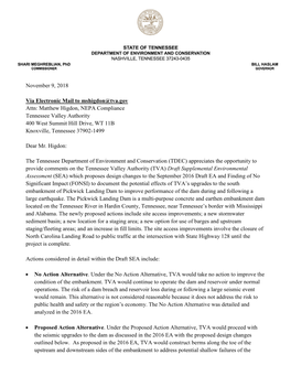 TDEC Comments on Pickwick Landing Dam South