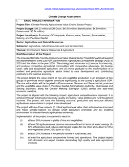 Climate Change Assessment I