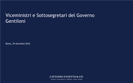 I Sottosegretari Del Ministro Gentiloni