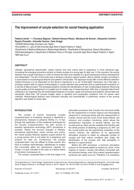 The Improvement of Oocyte Selection for Social Freezing Application