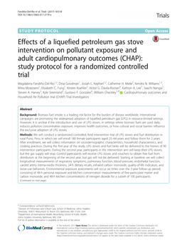 Effects of a Liquefied Petroleum Gas Stove Intervention on Pollutant