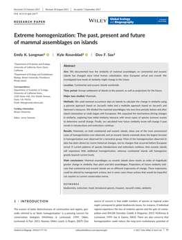 Extreme Homogenization: the Past, Present and Future of Mammal Assemblages on Islands