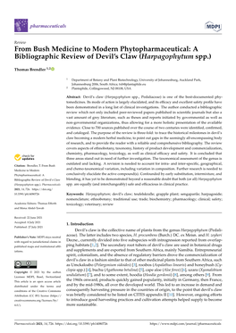 A Bibliographic Review of Devil's Claw (Harpagophytum Spp.)
