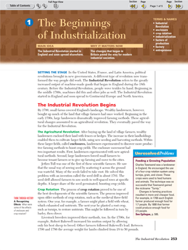 The Beginnings of Industrialization