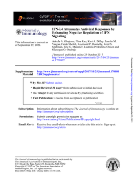 IFN-Λ4 Attenuates Antiviral Responses by Enhancing Negative Regulation of IFN Signaling
