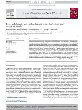 Structural Characterization of Carbonized Briquette Obtained From