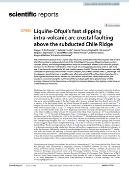 Liquiñe-Ofqui's Fast Slipping Intra-Volcanic Arc Crustal Faulting