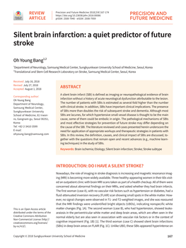 Silent Brain Infarction: a Quiet Predictor of Future Stroke