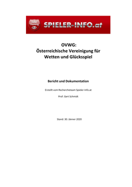 OVWG: Österreichische Vereinigung Für Wetten Und Glücksspiel