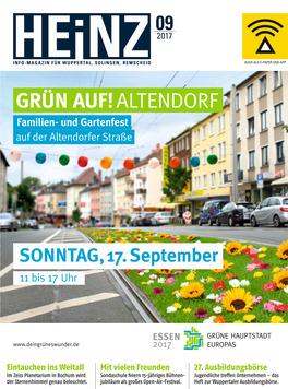 GRÜN AUF! ALTENDORF Familien- Und Gartenfest Auf Der Altendorfer Straße