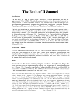 The Book of II Samuel