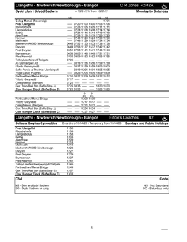 Bangor OR Jones 42/42A Llangefni