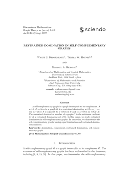 Restrained Domination in Self-Complementary Graphs