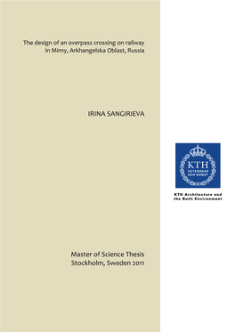 IRINA SANGIRIEVA Master of Science Thesis Stockholm, Sweden 2011