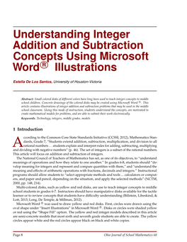 Understanding Integer Addition and Subtraction Concepts Using Microsoft R Word Illustrations