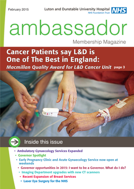 Cancer Patients Say L&D Is One of the Best in England