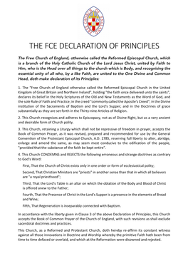 The Fce Declaration of Principles