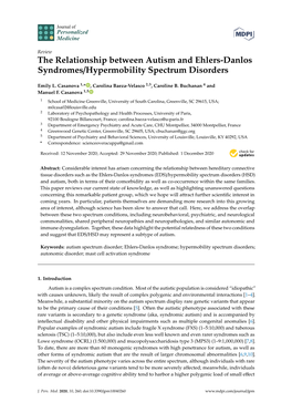 The Relationship Between Autism and Ehlers-Danlos Syndromes/Hypermobility Spectrum Disorders