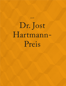 Dr. Jost Hartmann-Preis 2016