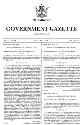 Vernment Gazette