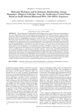 Molecular Phylogeny and Evolutionary