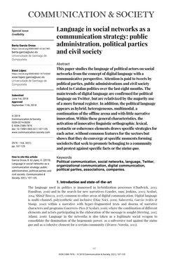 Public Administration, Political Parties and Civil Society