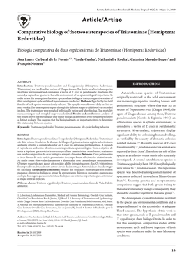 Comparative Biology of the Two Sister Species of Triatominae (Hemiptera: Reduviidae)