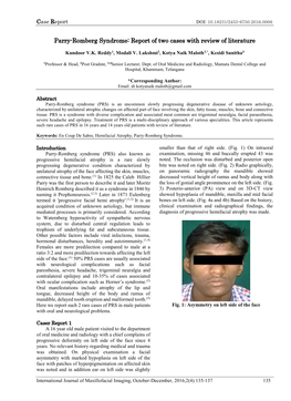 Parry-Romberg Syndrome: Report of Two Cases with Review of Literature