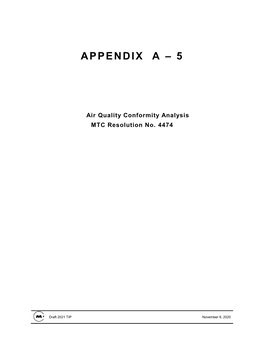 Draft Transportation-Air Quality Conformity Analysis for the Amended Plan Bay Area 2040 and the 2021 Transportation Improvement Program