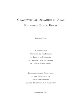 Gravitational Dynamics of Near Extremal Black Holes