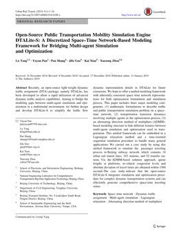 Open-Source Public Transportation Mobility Simulation Engine Dtalite