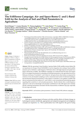 And Space-Borne C- and L-Band SAR for the Analysis of Soil and Plant Parameters in Agriculture