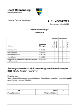 Stadt Ronnenberg Die Bürgermeisterin