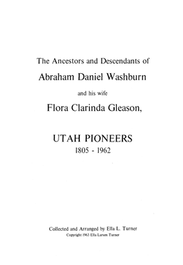 Utah Pioneers 1805 - 1962