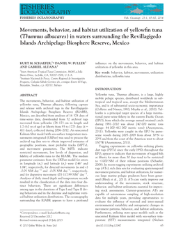 Movements, Behavior, and Habitat Utilization of Yellowfin Tuna