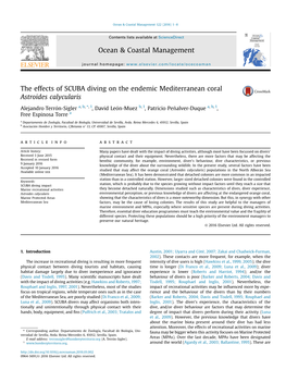 The Effects of SCUBA Diving on the Endemic Mediterranean Coral Astroides Calycularis