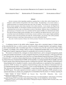 Arxiv:2107.06518V1 [Q-Fin.RM] 14 Jul 2021 About a Greater Clarity About the ﬁnancial Exposure, Resulting from Such Risks