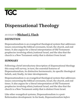 Dispensational Theology