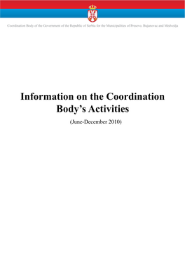 Information on the Coordination Body's Activities