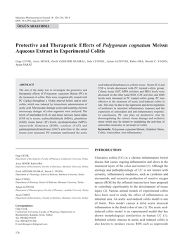 Protective and Therapeutic Effects of Polygonum Cognatum Meissn Aqueous Extract in Experimental Colitis